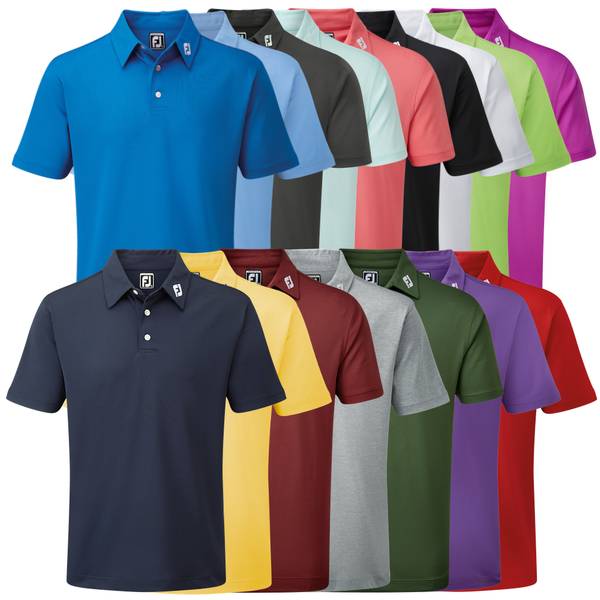 FootJoy Stretch Pique Solid Colour Athletic Fit Golf Shirt
